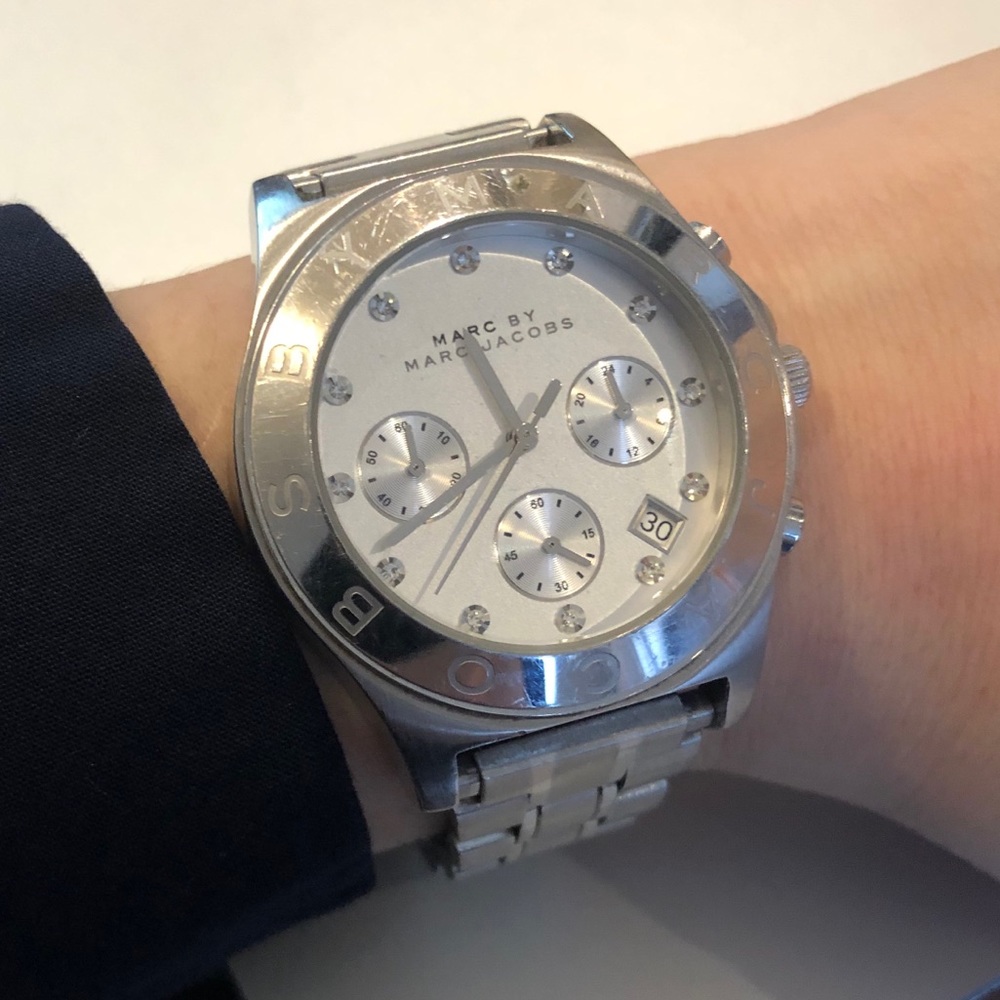 Silver diamond watch by Marc by Marc Jacobs